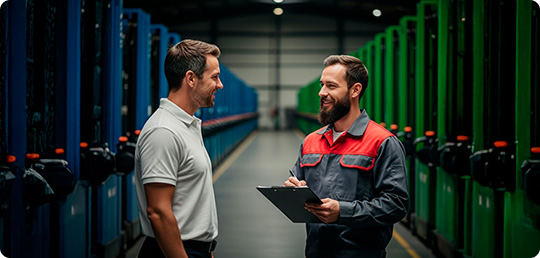 Agente de suporte Alphaquip conversando com cliente